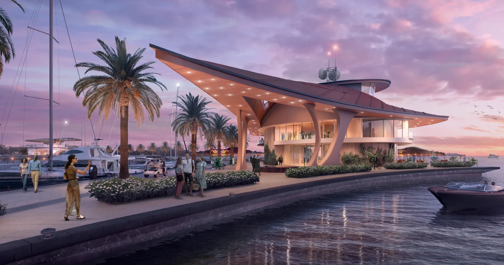 Marina Resort Cavtat docking at night